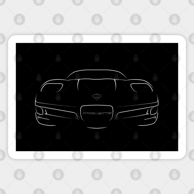 Chevy C5 Corvette - front stencil, white Magnet by mal_photography